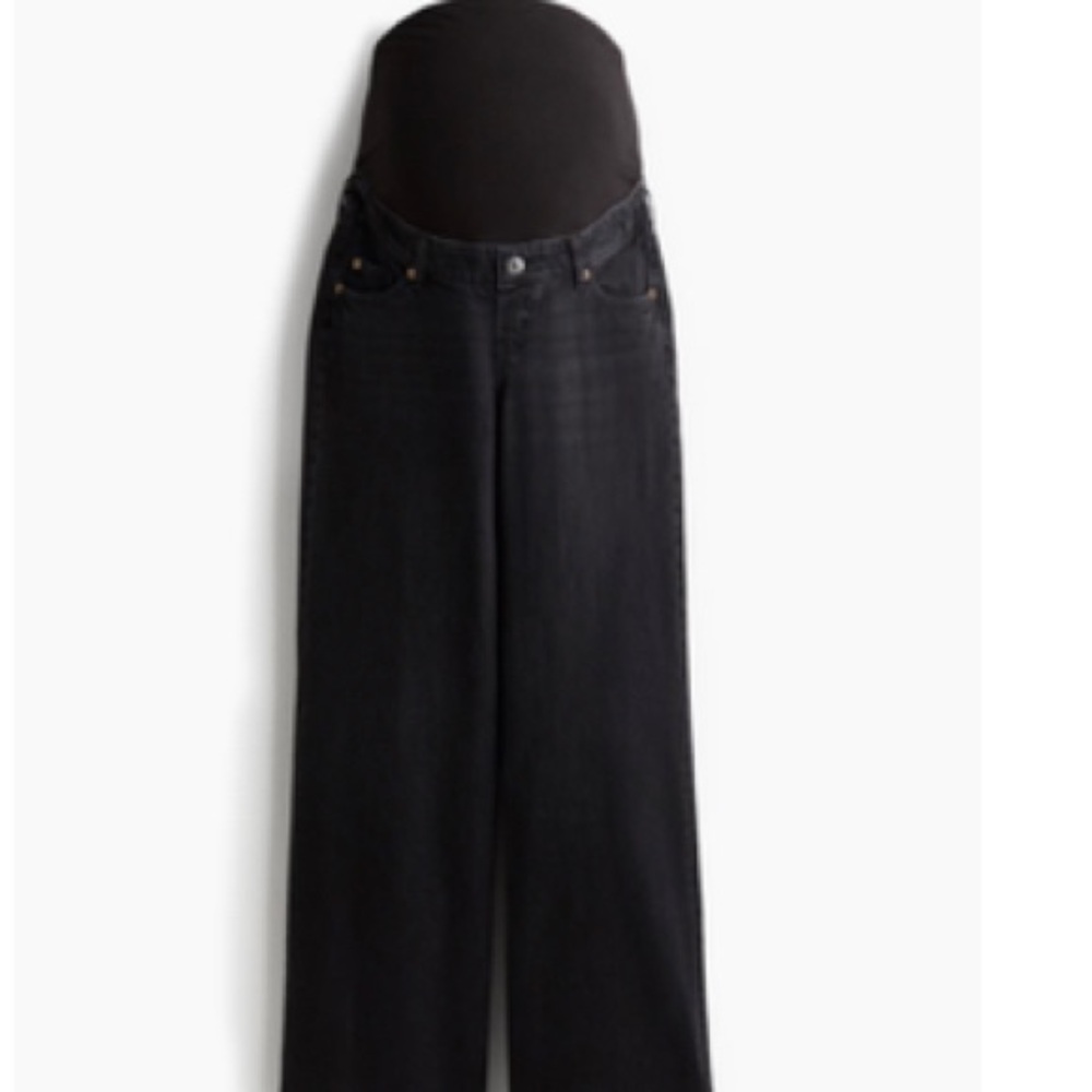 Brand New H&M Maternity Black Flare Wide Leg Jeans